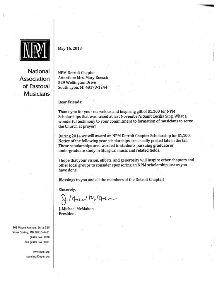 NPM Letter